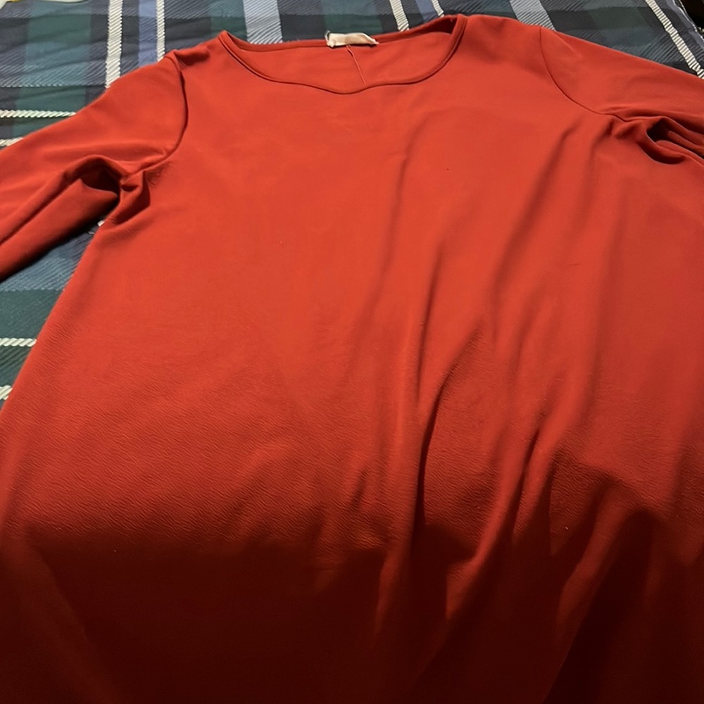A.gain brand long sleeved, burgundy dress.